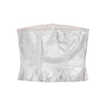 Ganni Silver Foil Denim Corsage Topwear