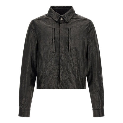 Rick Owens Black Lamb Leather Leather Jacket