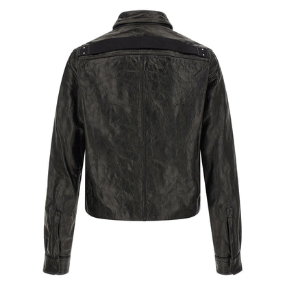 Rick Owens Black Lamb Leather Leather Jacket