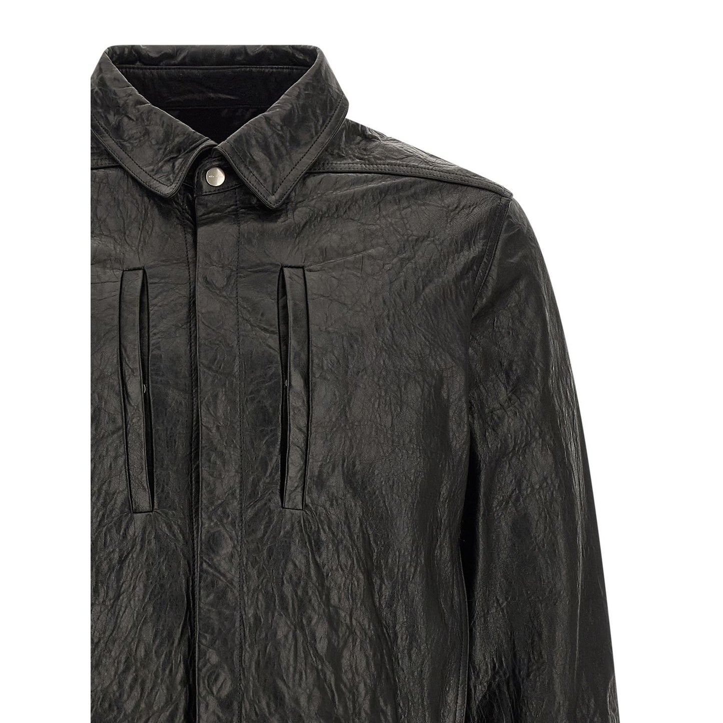 Rick Owens Black Lamb Leather Leather Jacket