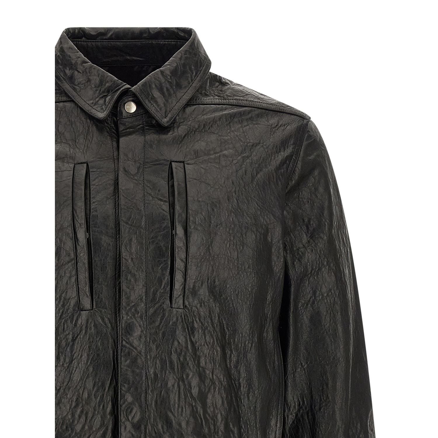Rick Owens Black Lamb Leather Leather Jacket