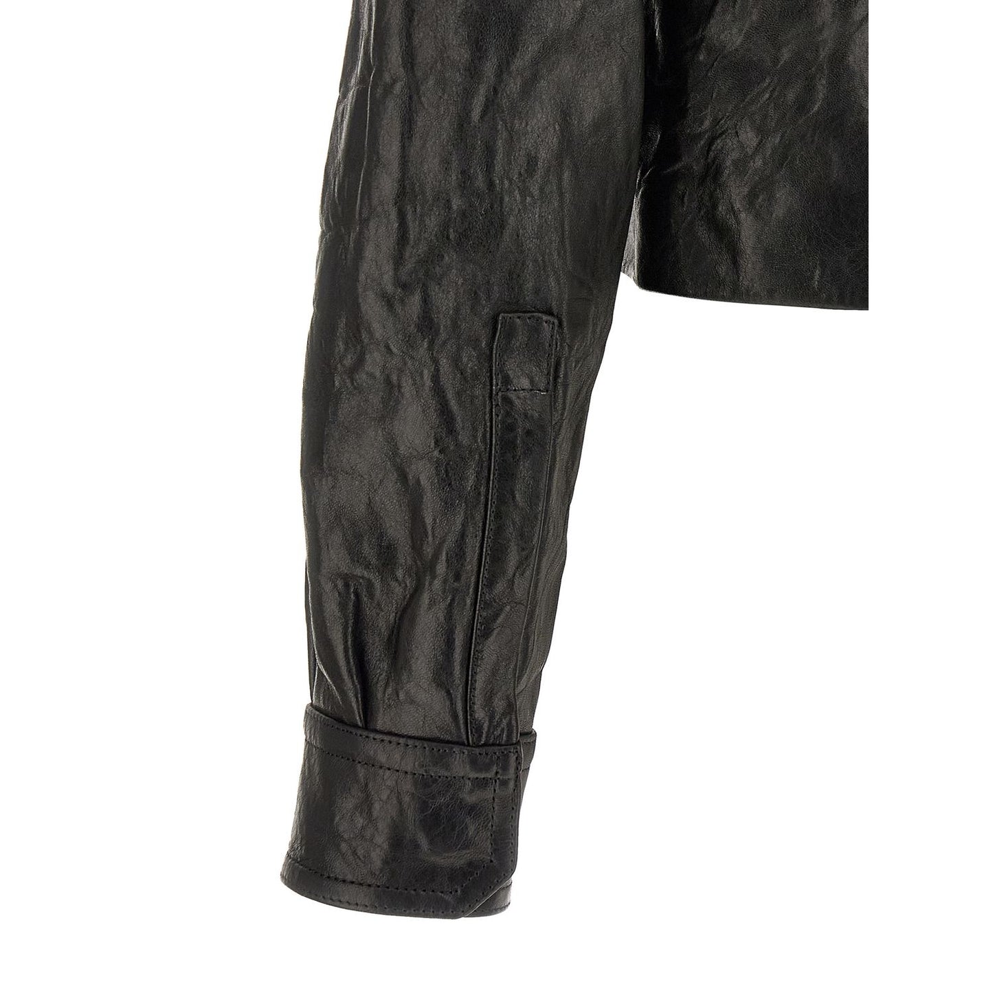 Rick Owens Black Lamb Leather Leather Jacket