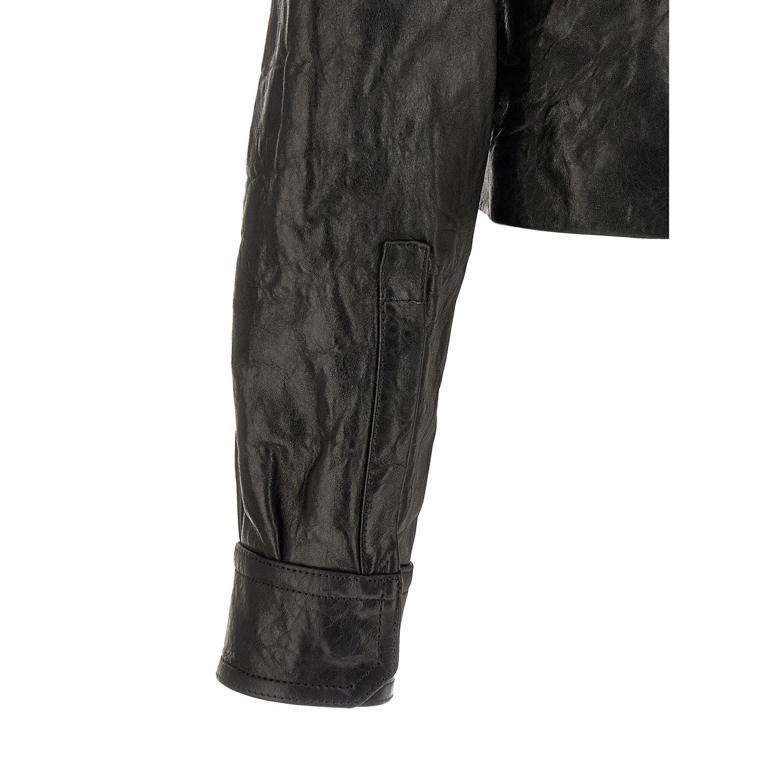 Rick Owens Black Lamb Leather Leather Jacket