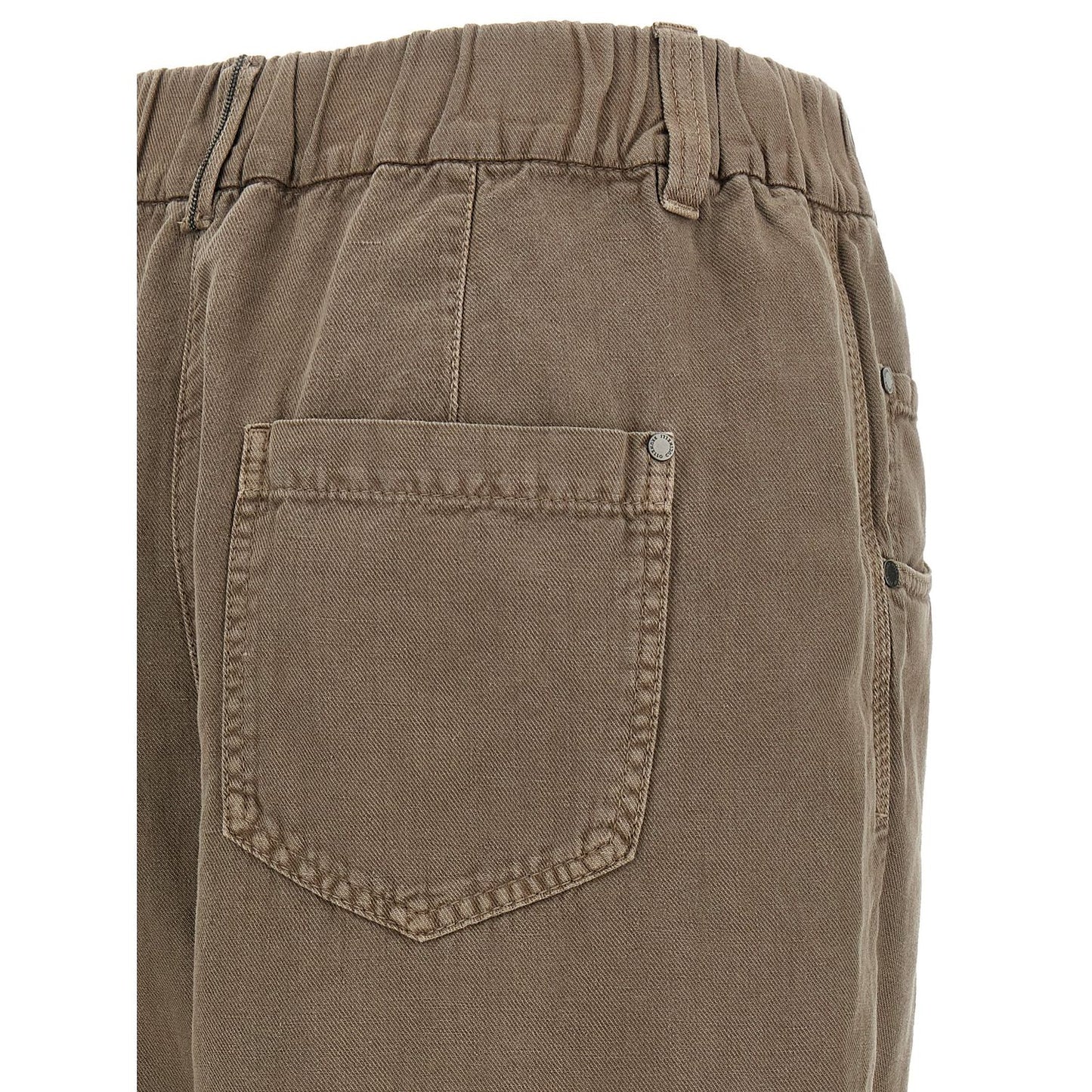 Brunello Cucinelli Brown Cotton Casual Pants
