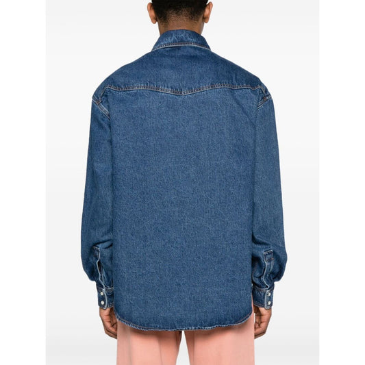 Palm Angels Shirts Blue PMYD023R24DEN0024001