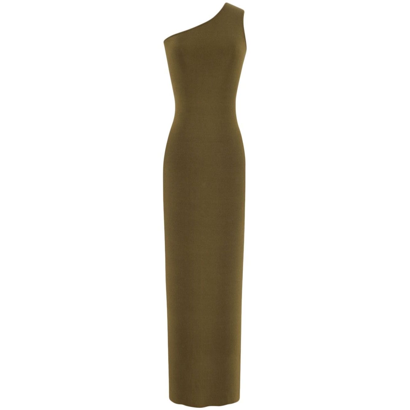 Saint Laurent One shoulder silk dress
