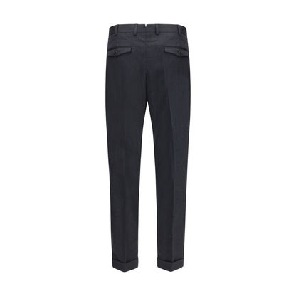 PT Torino Gray Wool Oves Aries Casual Pants
