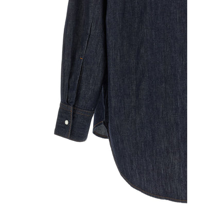 Khaite Blue Cotton Blouse