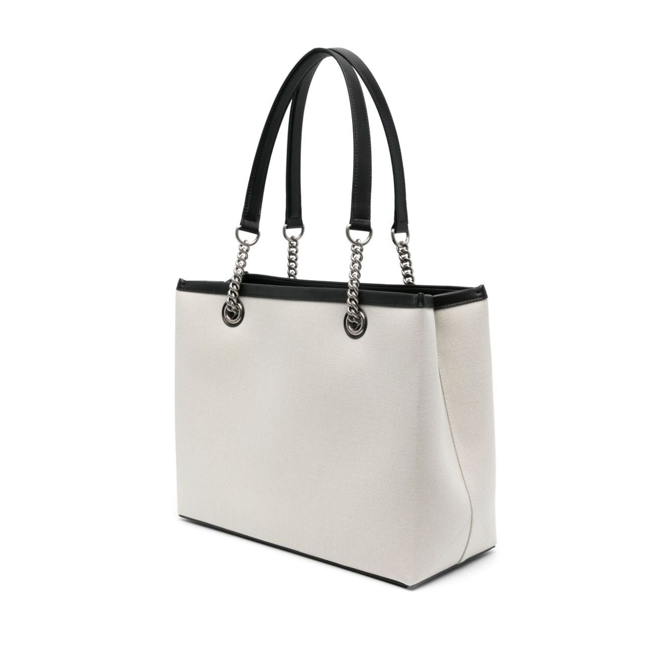 Front view with bag zipped and handles upright.