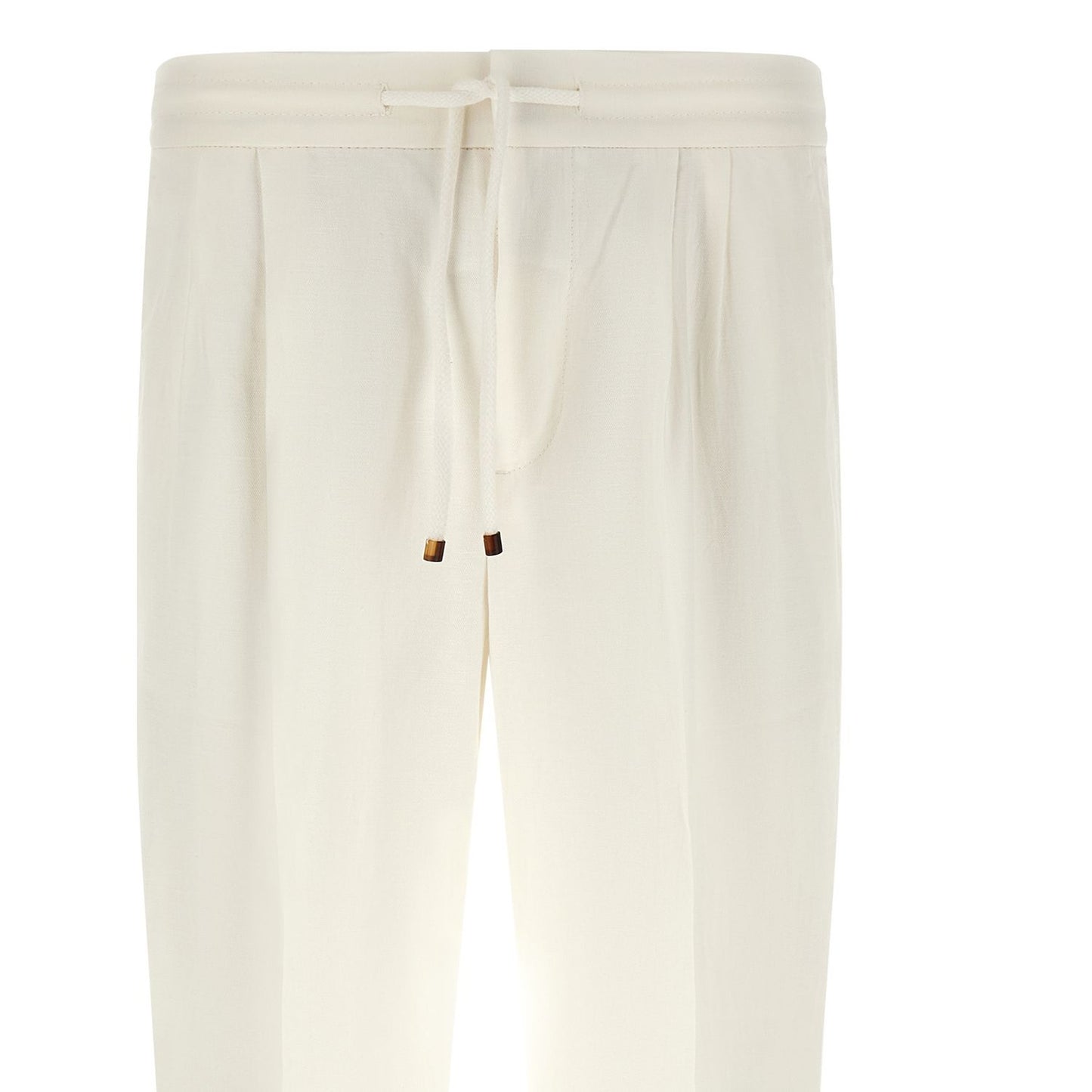 Brunello Cucinelli White Linen Casual Pants