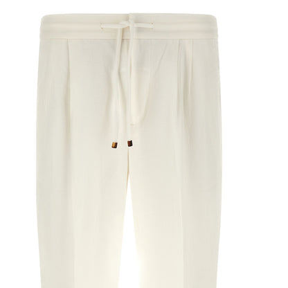 Brunello Cucinelli White Linen Casual Pants