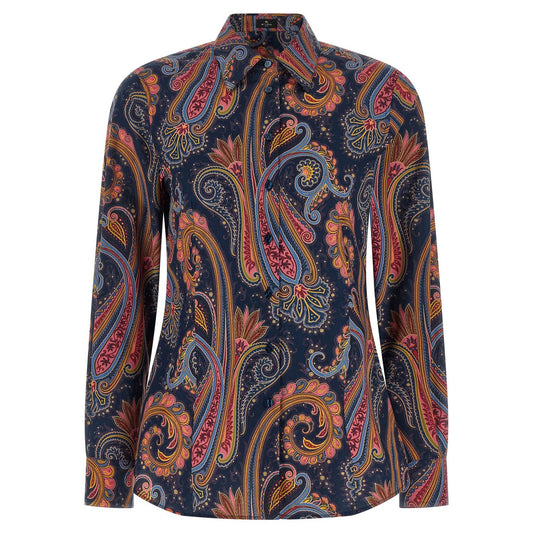 Etro Blue Cotton Blouse