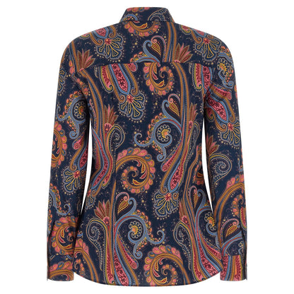 Etro Blue Cotton Blouse