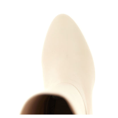 Stuart Weitzman White Lamb Leather Over The Knee
