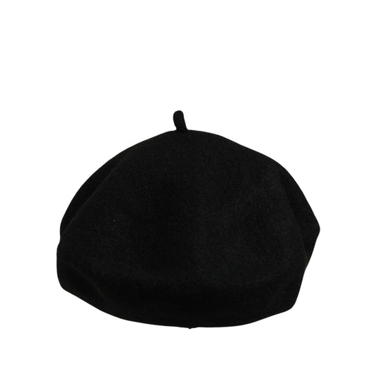 Dolce & Gabbana Black Wool French Style Beret Capello Hat