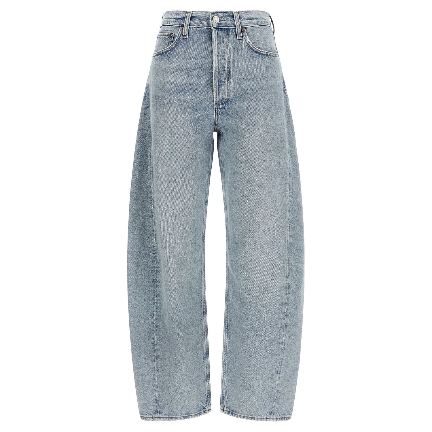 Agolde Blue Cotton High-Waisted Jean