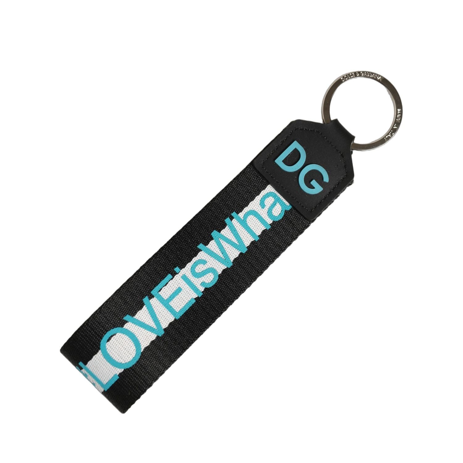 Dolce & Gabbana Multicolor Logo Polyester Brass Holder Keychain Keyring