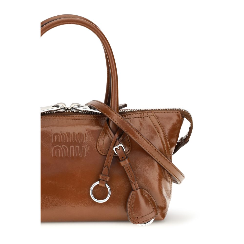 Miu Miu Brown Calf Leather Bos Taurus Handbag