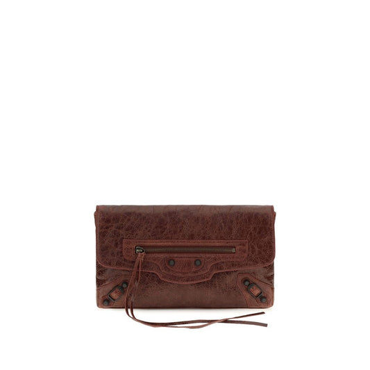 Balenciaga Bordeaux Lamb Ovis Aries Clutch Bag