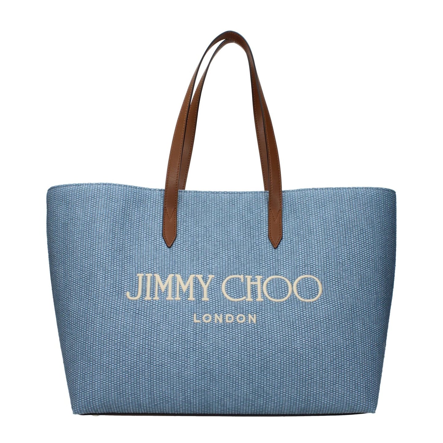 Jimmy Choo Light Blue Fabric Shoulder Bag
