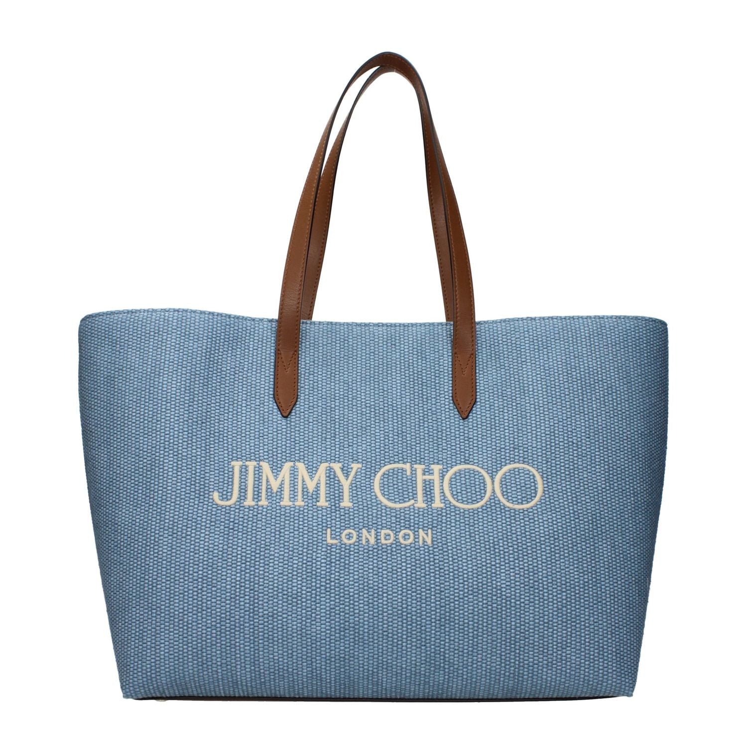 Jimmy Choo Light Blue Fabric Shoulder Bag