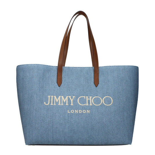 Jimmy Choo Light Blue Fabric Shoulder Bag