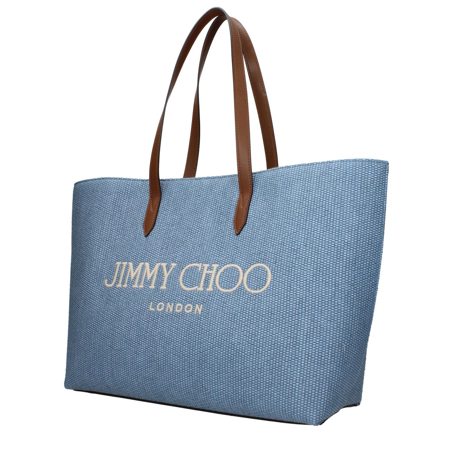 Jimmy Choo Light Blue Fabric Shoulder Bag