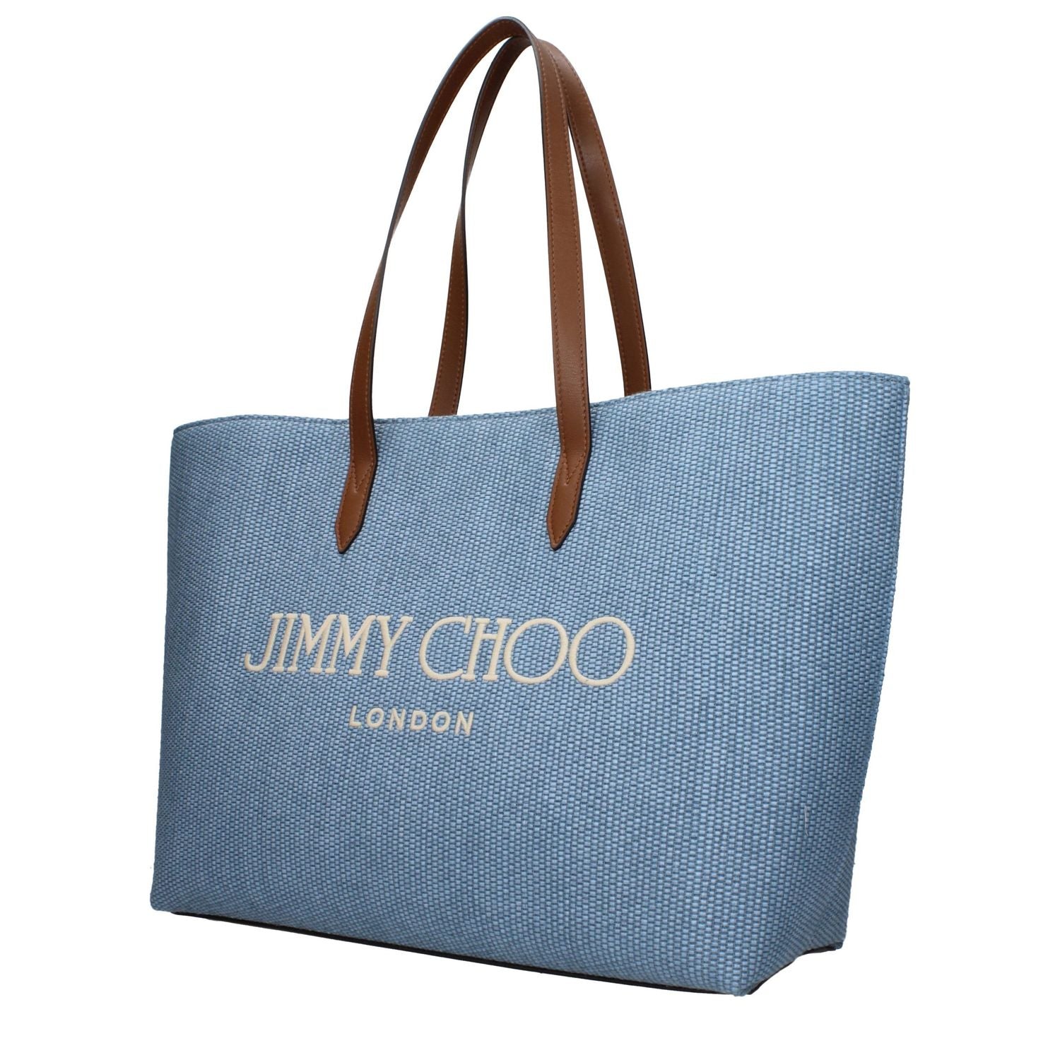 Jimmy Choo Light Blue Fabric Shoulder Bag