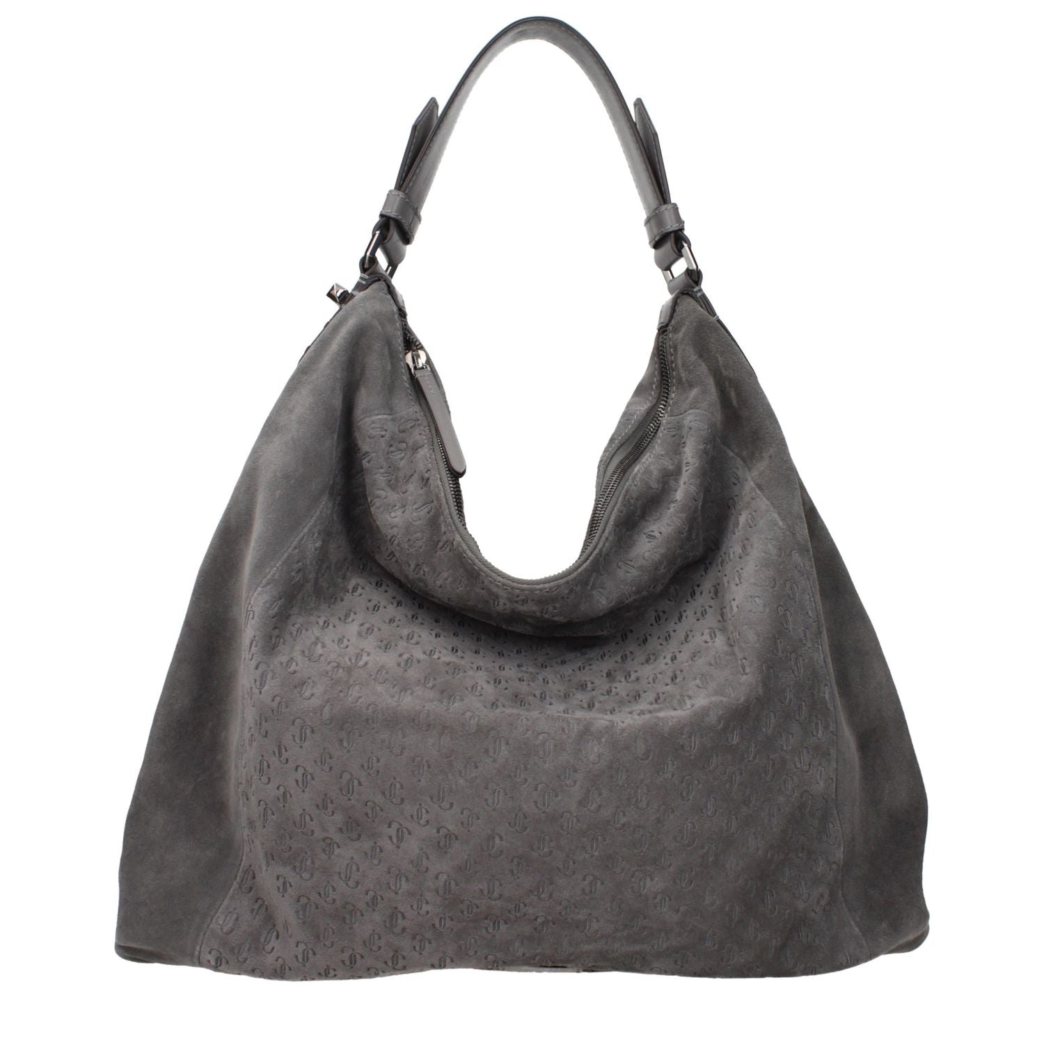 Jimmy Choo Gray Leather Shoulder Bag