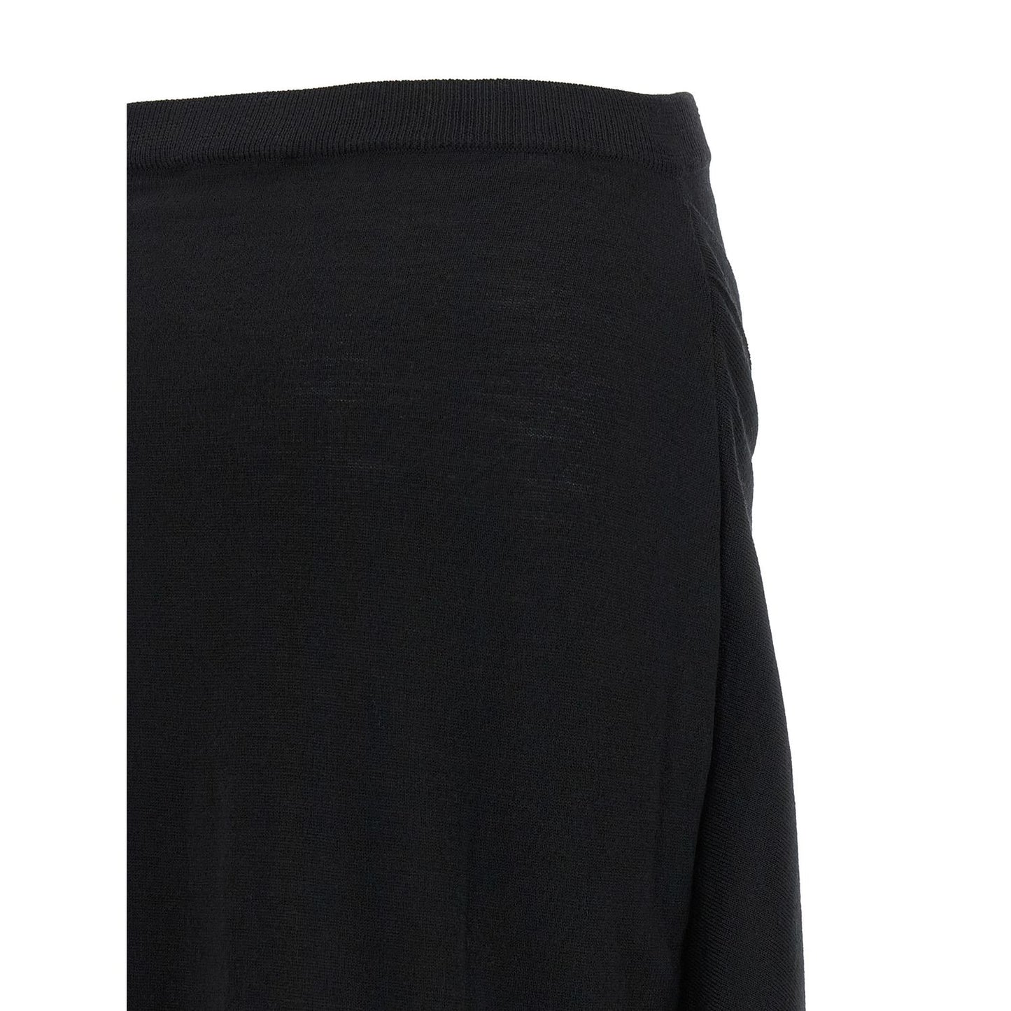 Lemaire Black Wool Midi Skirt