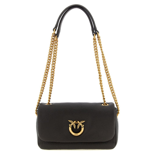 PINKO Brown Lamb Leather Crossbody Bag