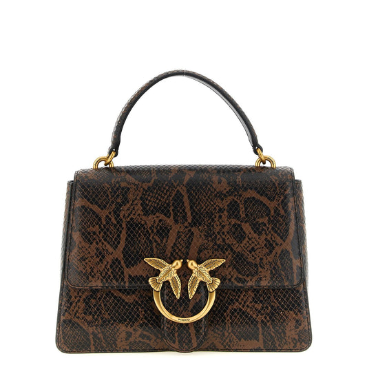 PINKO Brown Calfskin Handbag