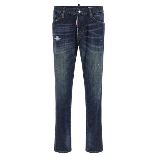 Dsquared² Blue Cotton Straight-Leg Jeans