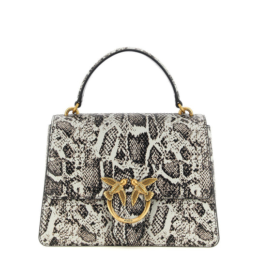 PINKO Gray Calfskin Handbag