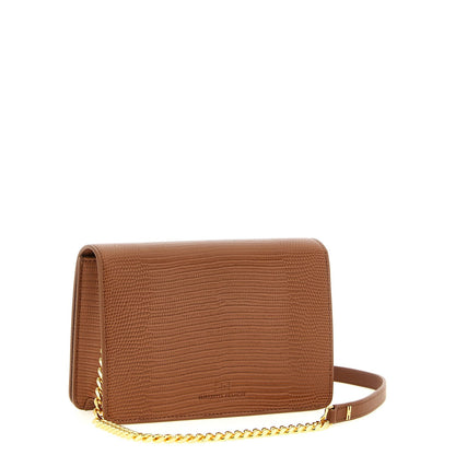 Elisabetta Franchi Brown Polyester Clutch Bag