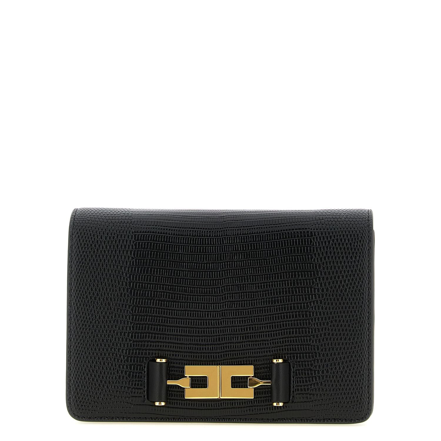 Elisabetta Franchi Black Polyester Clutch Bag