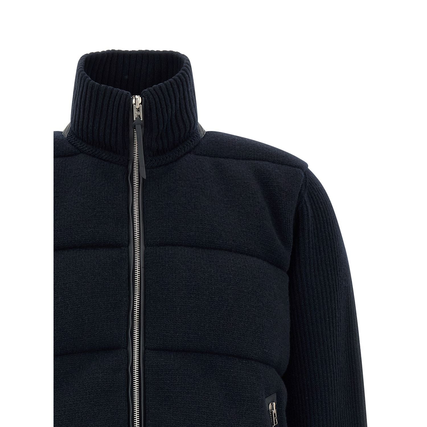 Tom Ford Blue Virgin Wool Full-Length Jacket