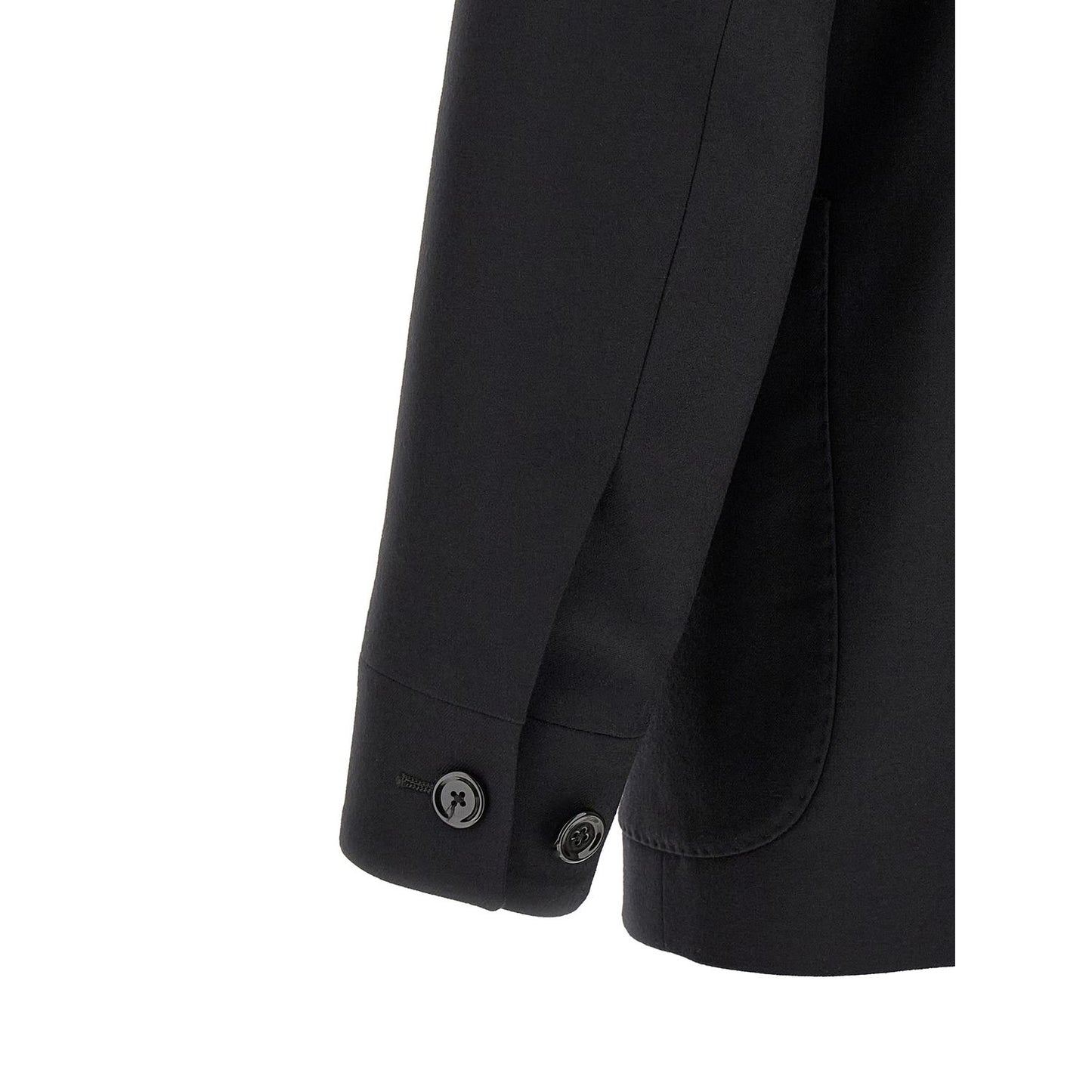 Lardini Black Cashmere Full-Length Jacket