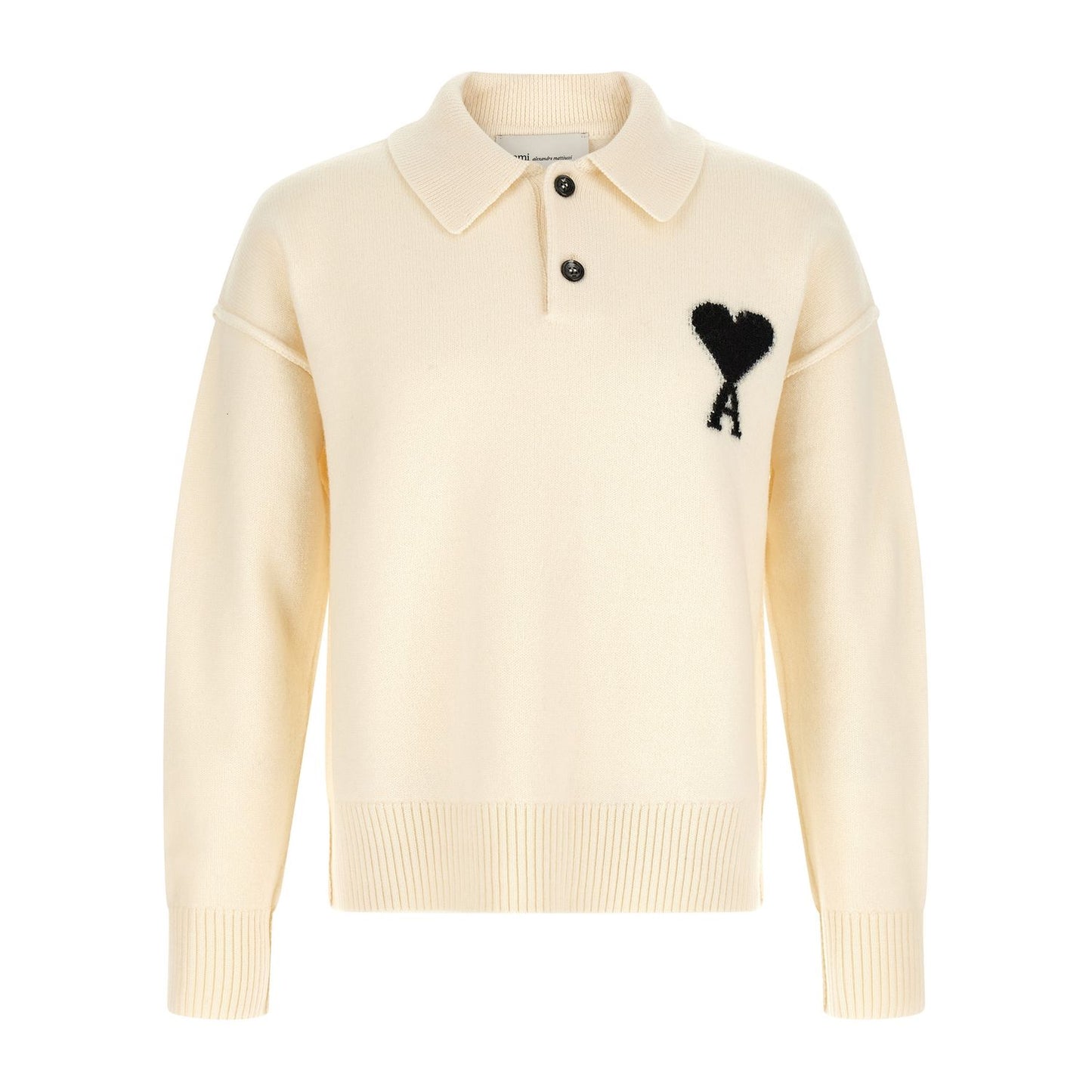Ami Paris Bicolor Wool Polo Shirt