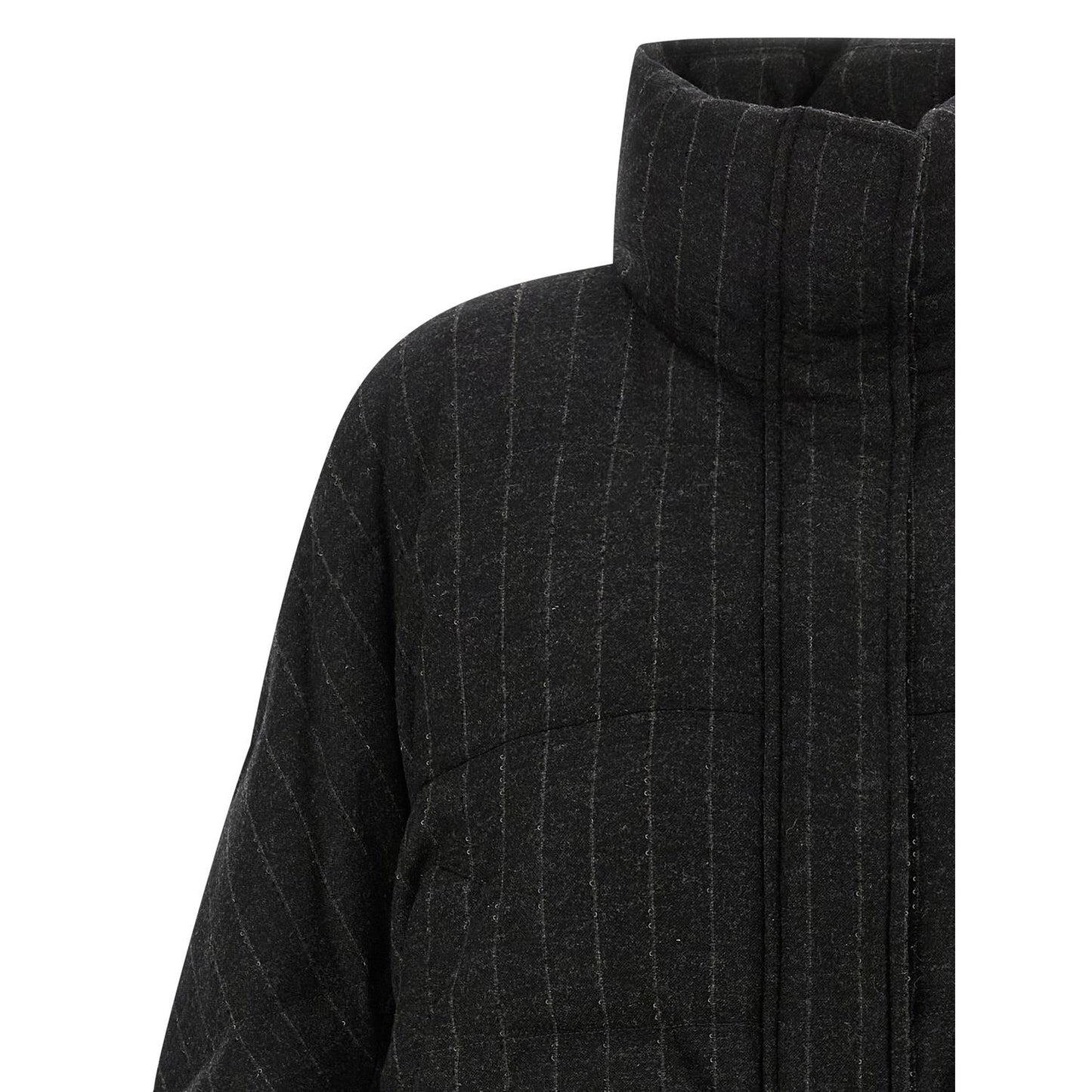 Brunello Cucinelli Gray Virgin Wool Full-Length Jacket
