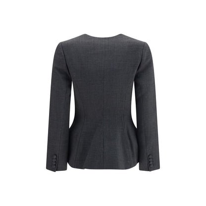 Self-Portrait Gray Polyester Blazer