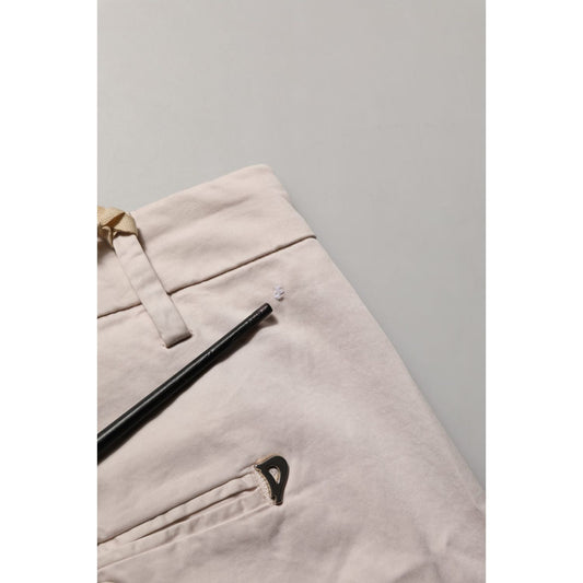 Dondup Beige Low Waist Tapered Women Cropped Trousers Pants