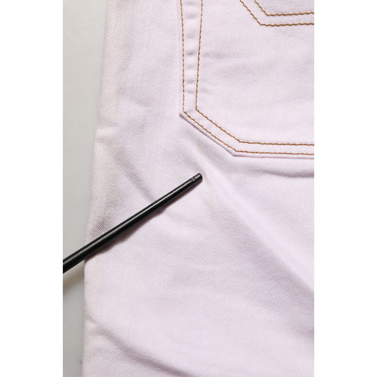 Jeckerson Light Pink Cotton Mid Waist Denim Trouser Jeans