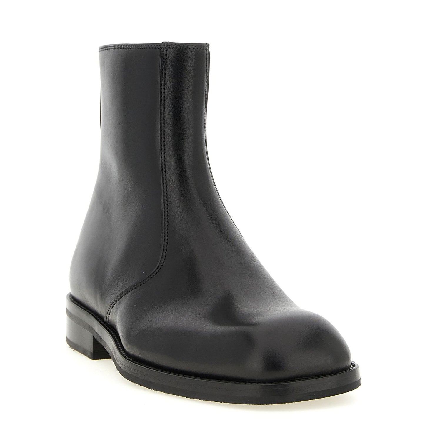 Lemaire Black Lamb Leather Ankle Boots