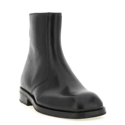 Lemaire Black Lamb Leather Ankle Boots