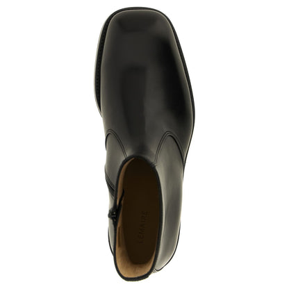 Lemaire Black Lamb Leather Ankle Boots