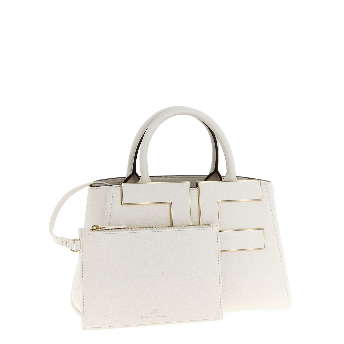 Elisabetta Franchi White Polyester Tote Bag