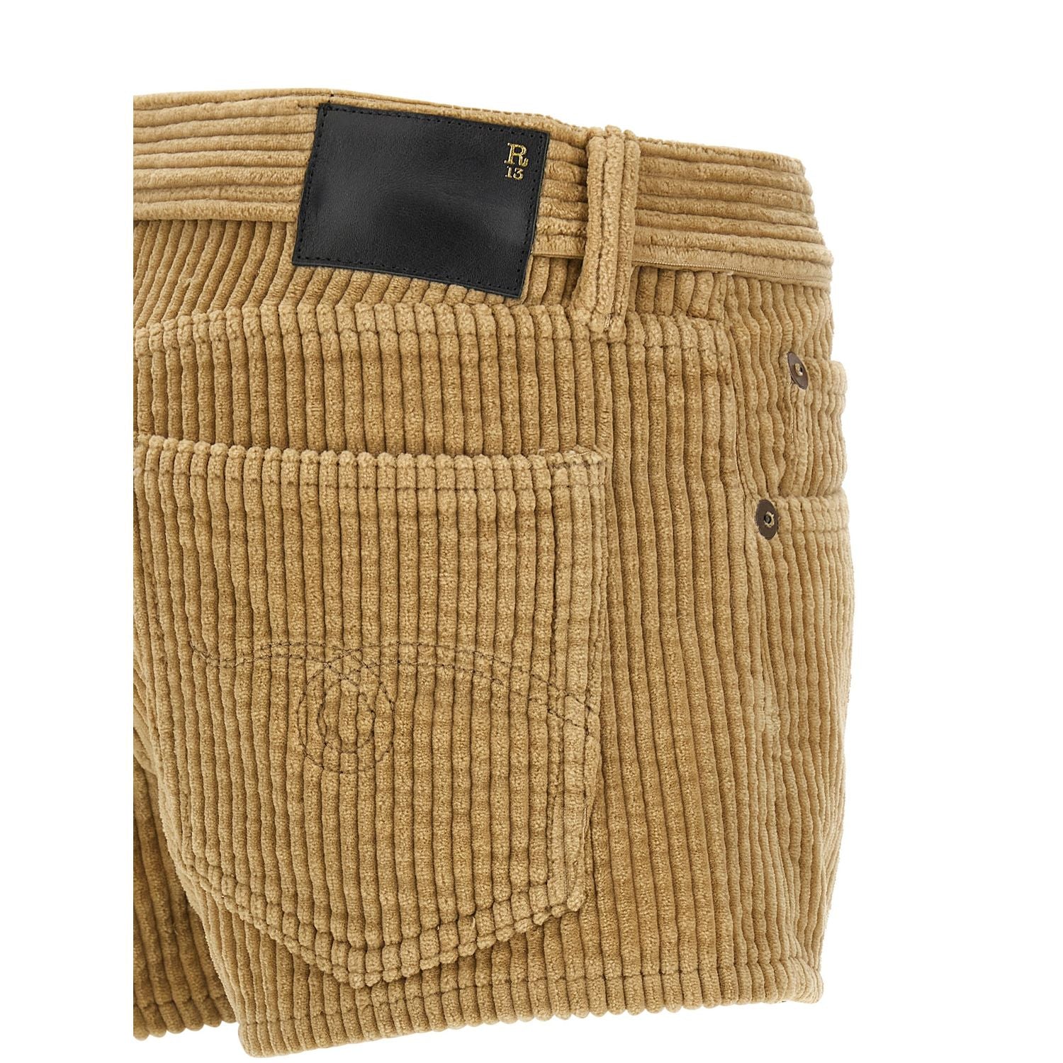 R13 Beige Cotton Bermuda Shorts