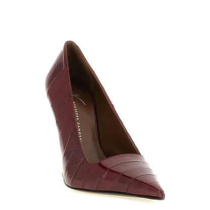 Giuseppe Zanotti Bordeaux Leather High Heel Pumps
