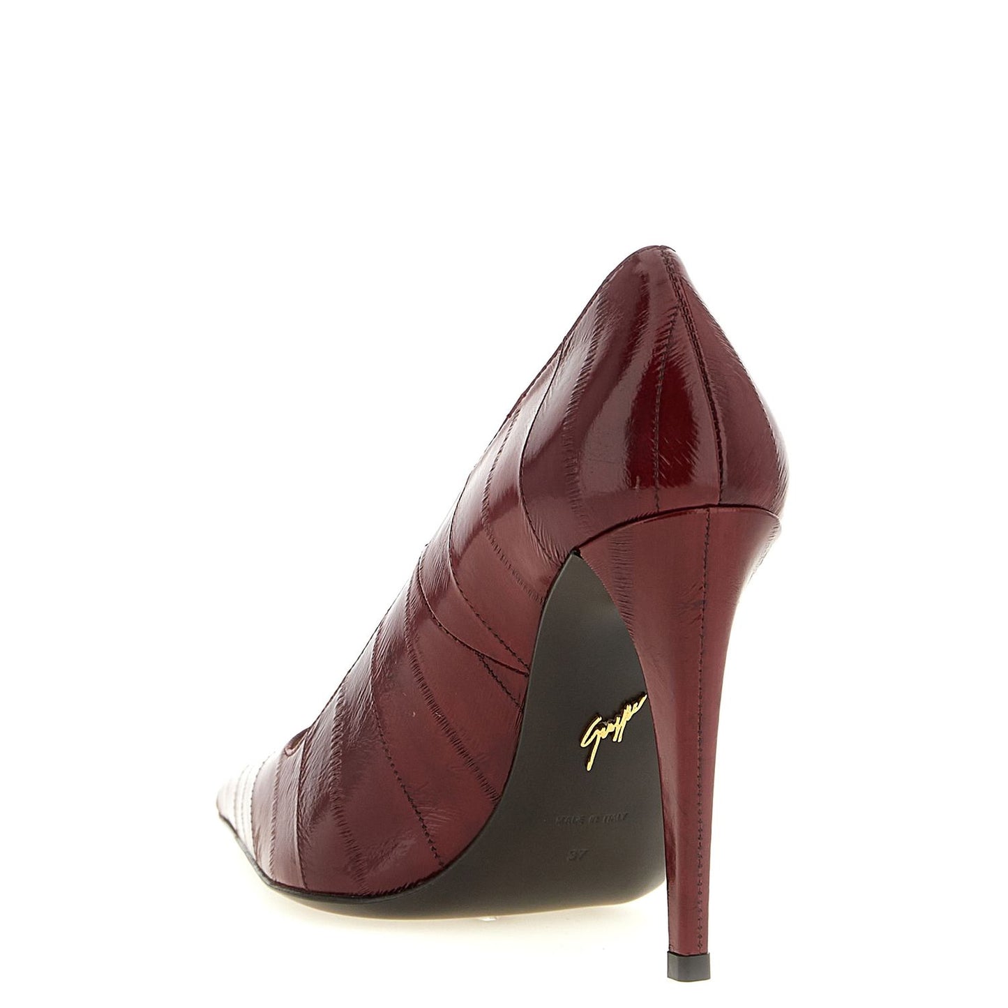 Giuseppe Zanotti Bordeaux Leather High Heel Pumps
